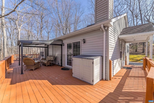 deck with outdoor lounge area