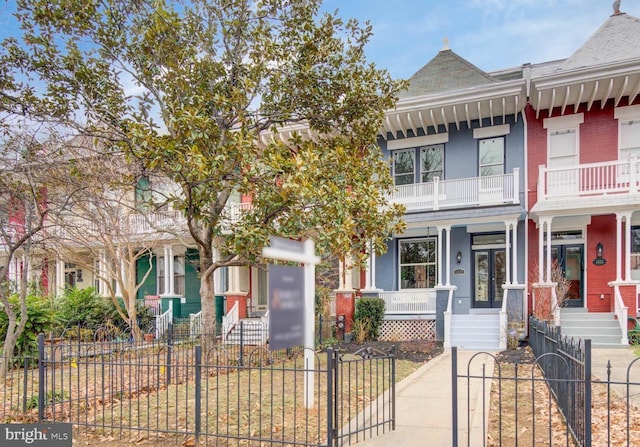 view of property with covered porch