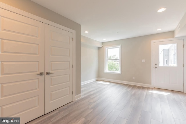 foyer entrance featuring light hardwood / wood-style flooring