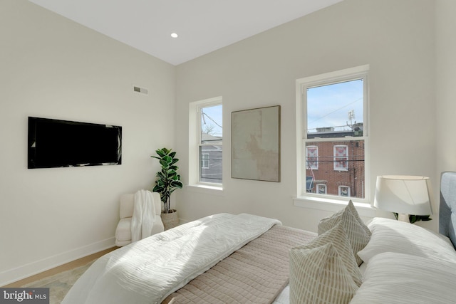 bedroom featuring light hardwood / wood-style floors