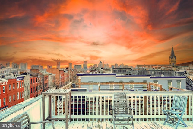 view of deck at dusk