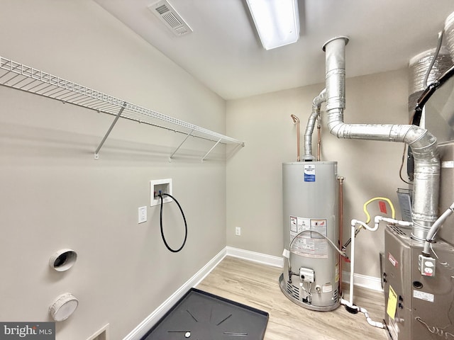 utility room with water heater