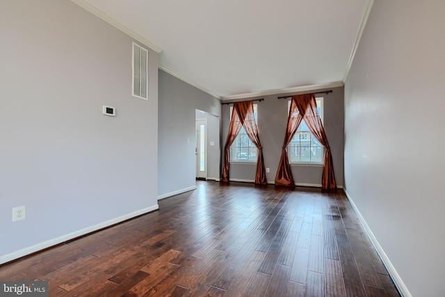 34 Broadbridge Rd, Rosedale, MD 21237 - empty room with crown molding and dark wood-style floors