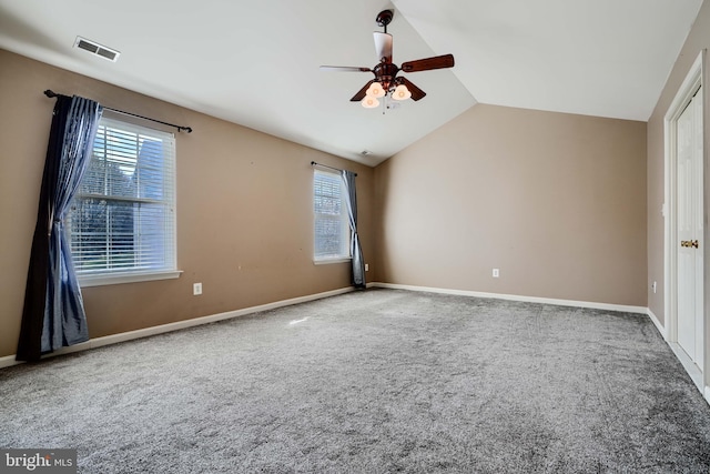 34 Broadbridge Rd, Rosedale, MD 21237 - carpeted spare room featuring ceiling fan, healthy amount of natural light, and vaulted ceiling