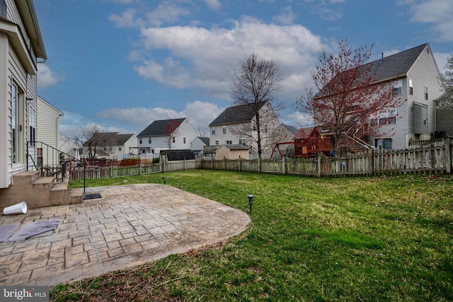34 Broadbridge Rd, Rosedale, MD 21237 - fenced backyard featuring a residential view and a patio area