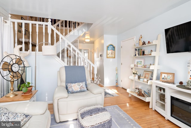 living room featuring light hardwood / wood-style flooring