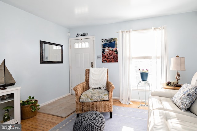 living room featuring light hardwood / wood-style floors