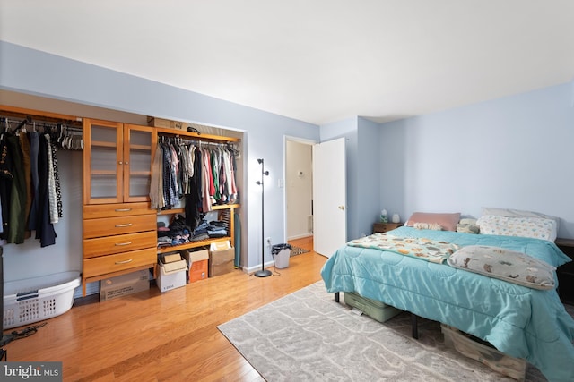 bedroom featuring wood-type flooring