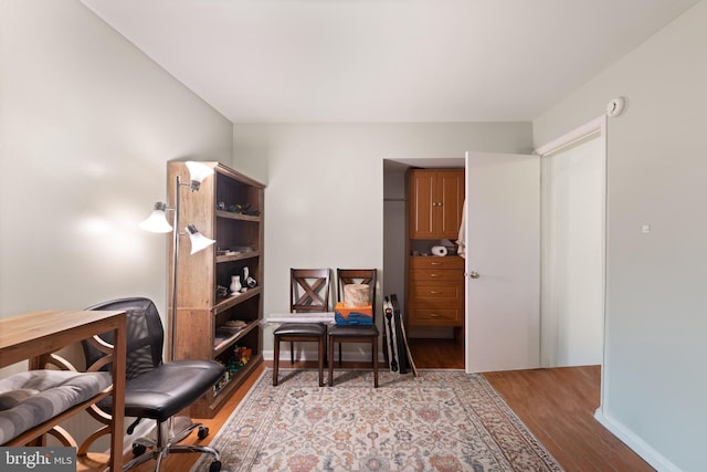 home office featuring light wood-type flooring