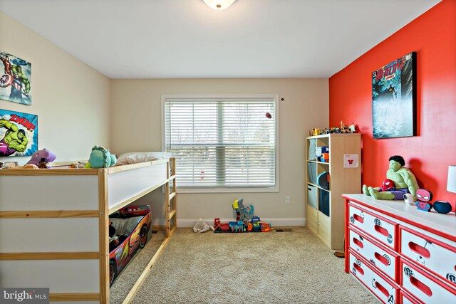 bedroom with carpet