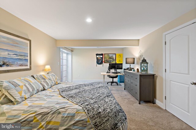 view of carpeted bedroom