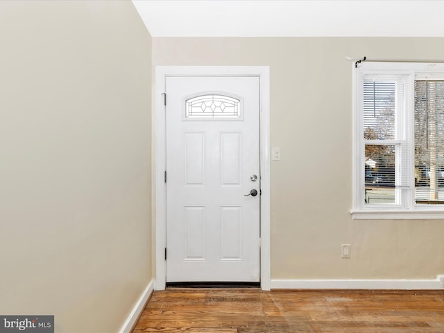 entrance foyer with hardwood / wood-style flooring