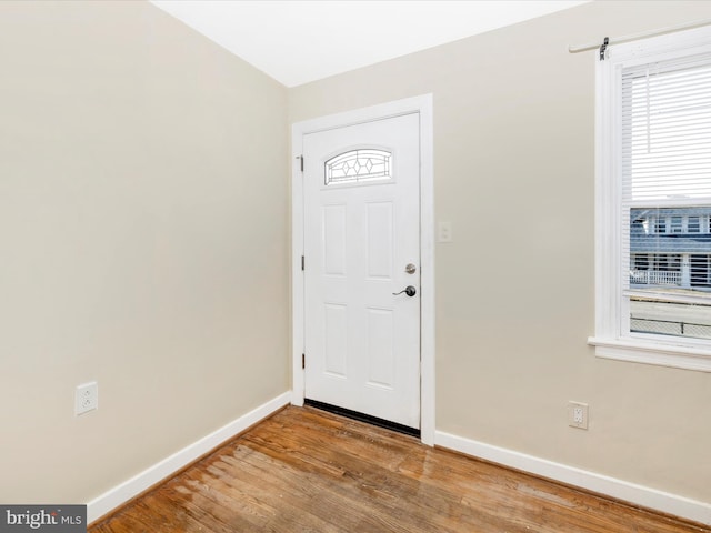 entrance foyer featuring hardwood / wood-style flooring