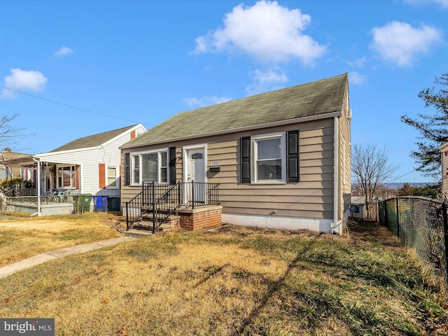 view of front of home with a front yard