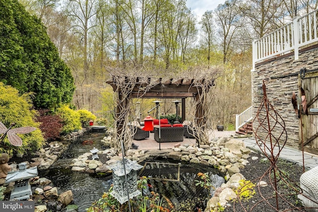 19 Longwood Ln, Newark, DE 19711 - view of yard featuring a patio area, a pergola, and an outdoor hangout area