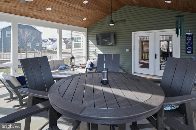 exterior space with french doors