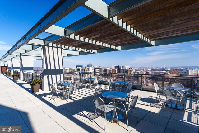 view of patio / terrace featuring a pergola