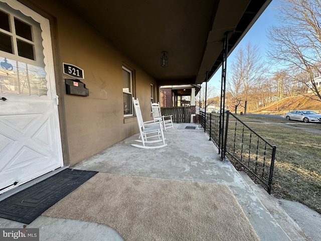 view of patio with a porch