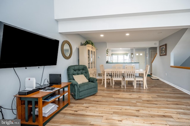 living room featuring light hardwood / wood-style floors