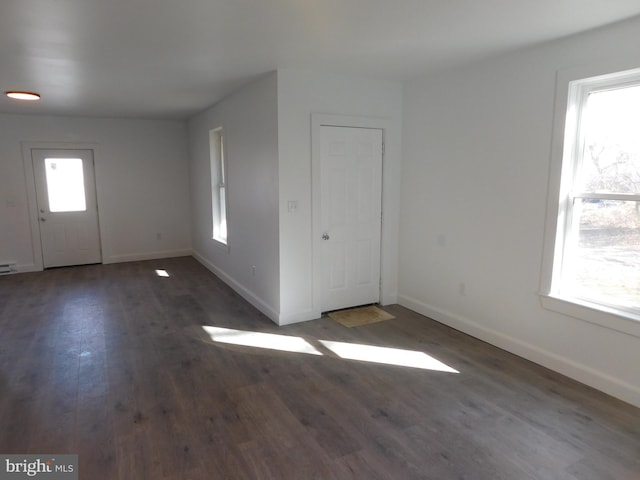 interior space featuring dark hardwood / wood-style flooring