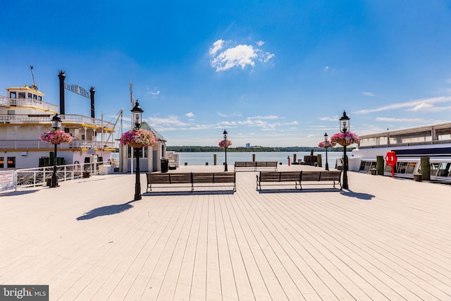 view of property's community featuring a water view