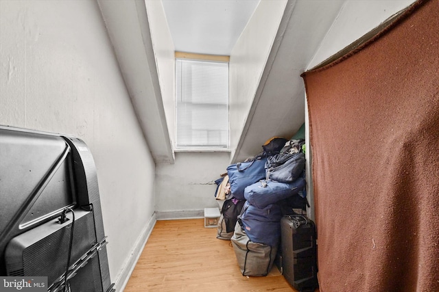 spacious closet with light wood-type flooring