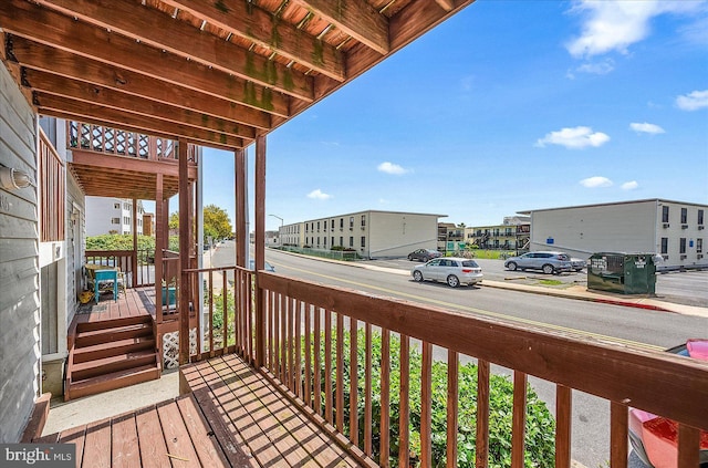 deck with covered porch