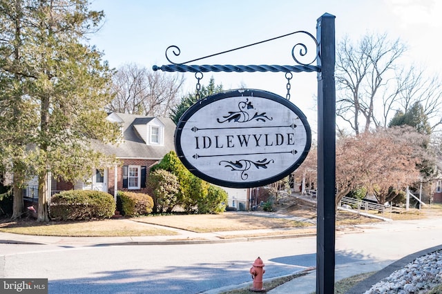 view of community sign