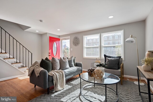 living room featuring hardwood / wood-style flooring