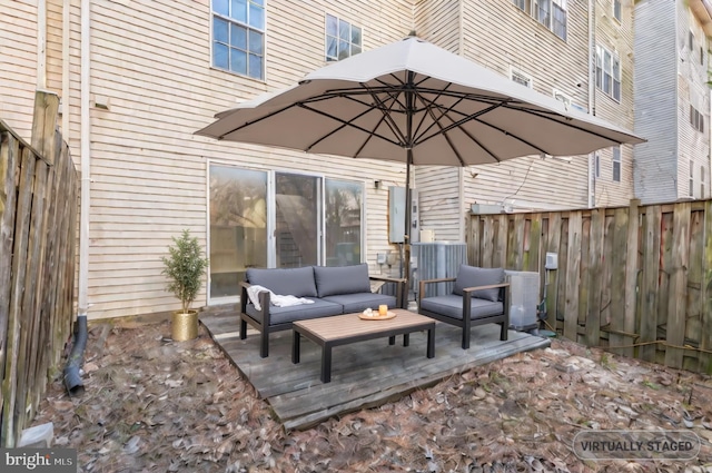 view of patio / terrace featuring an outdoor living space