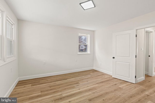 unfurnished room featuring light hardwood / wood-style floors