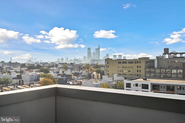 balcony featuring a view of city