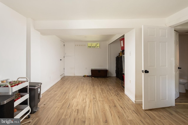 unfurnished room featuring light hardwood / wood-style floors