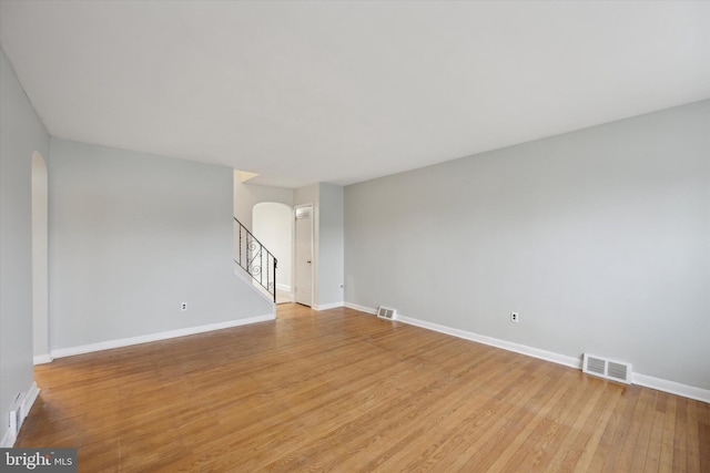 unfurnished living room featuring light hardwood / wood-style flooring