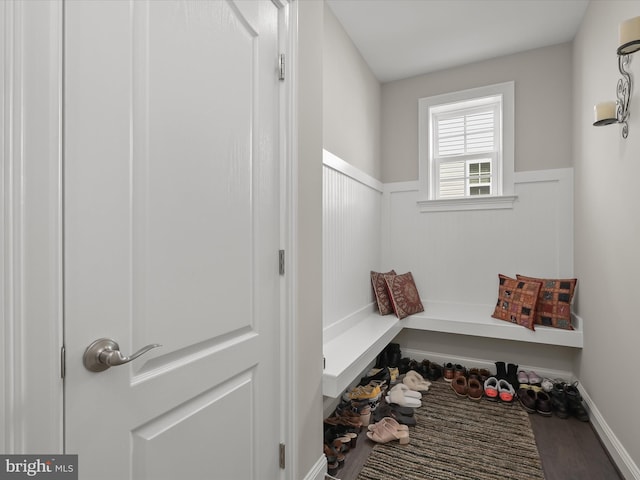 mudroom featuring hardwood / wood-style flooring