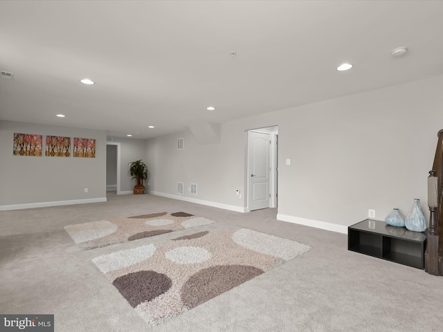 living room featuring carpet floors