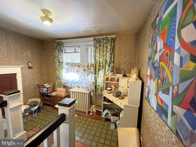 misc room with radiator heating unit