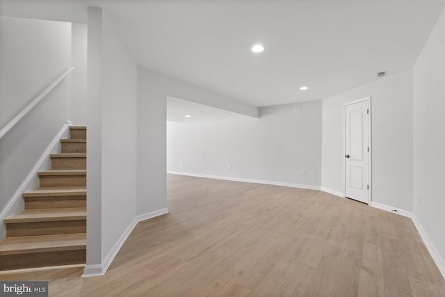 interior space featuring light wood-type flooring