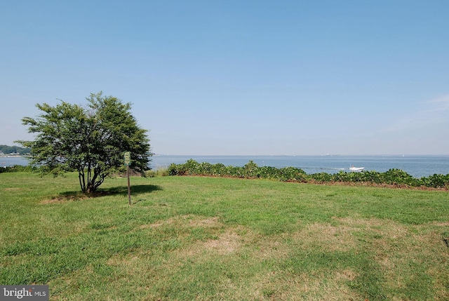 view of yard featuring a water view