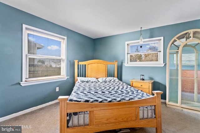 bedroom with carpet floors