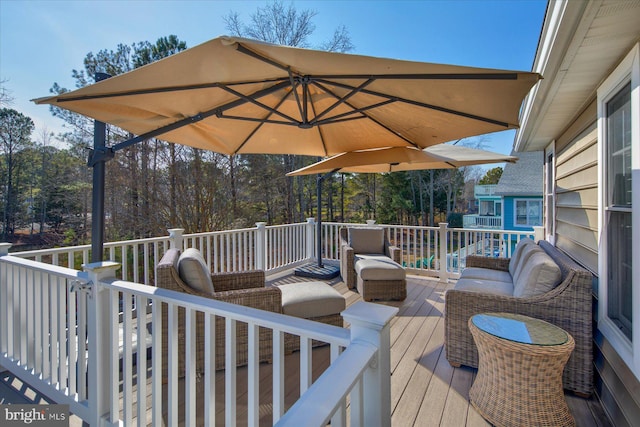 deck featuring an outdoor hangout area