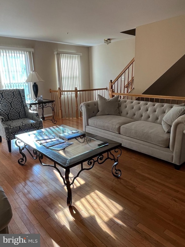 living room featuring hardwood / wood-style flooring