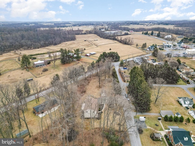 aerial view featuring a rural view