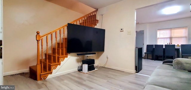 living room featuring light hardwood / wood-style floors