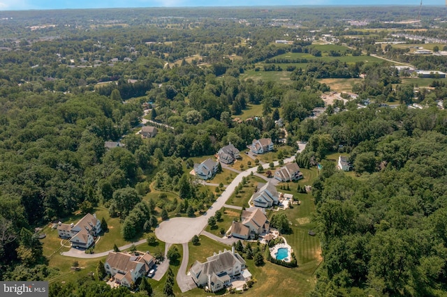 drone / aerial view with a forest view