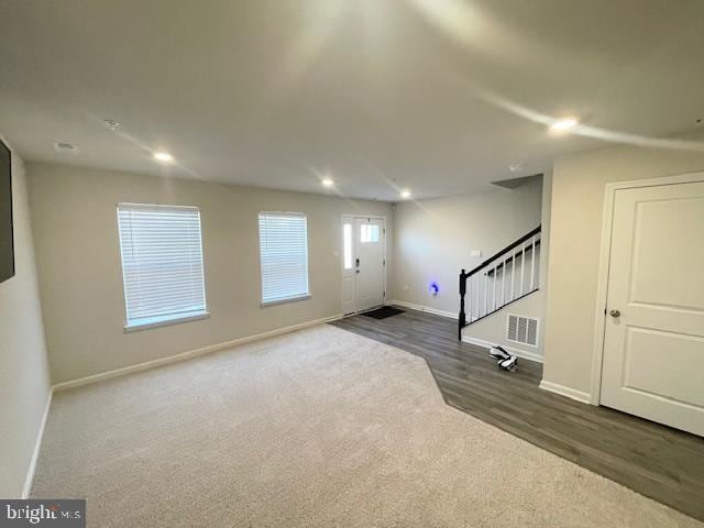 interior space featuring dark hardwood / wood-style floors