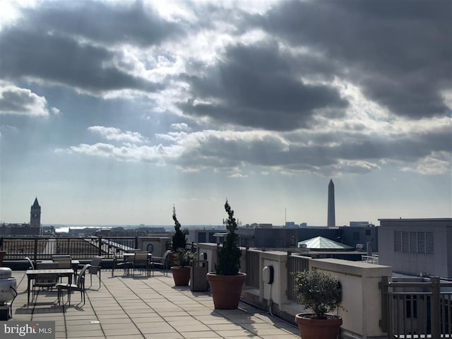 view of patio / terrace with a view of city