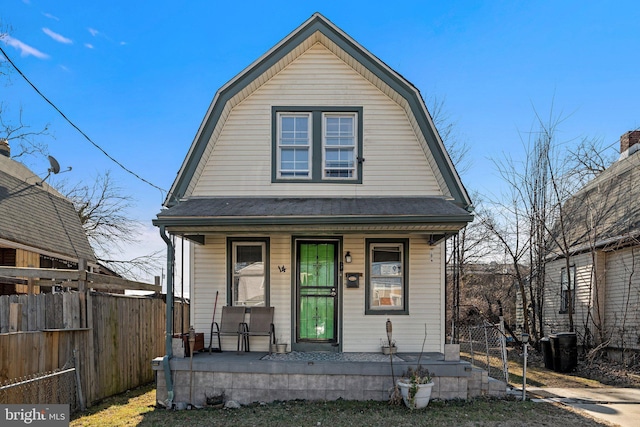 view of front facade with covered porch