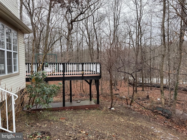 view of yard featuring a deck