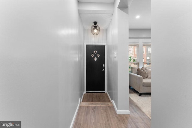 foyer featuring hardwood / wood-style floors